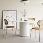 Modern Nordic Metal Dining Table White Black for Home Bar Office Apartment Wholesale Marble Furniture for Restaurant Hotel Use - Image 3