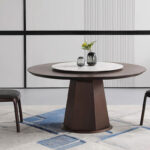 Nordic Simple Modern Large Dining Table Solid Wood Round with Turntable for Home Use Reception Meetings and Negotiations - Image 2