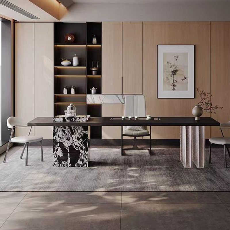 微信图片_2026-03-21_155342_138 Solid Wood Top Modern Rectangle Dining Table Elegant Marble Legs Spacious Design Eco-Friendly 6 Seater Dining Room Furniture - Image 1