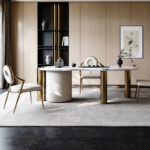 Modern Home Furniture Solid Wood Dining Table 8seater Luxury Marble Tea Dining Table for Home Hotel Kitchen - Image 2