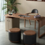 Modern Solid Wood Office Desks and Chairs-Durable High-end Computer Desks for Home & Commercial Use - Image 3