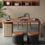 Modern Solid Wood Office Desks and Chairs-Durable High-end Computer Desks for Home & Commercial Use