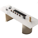 Customized square Stool Leather Upholstered Wood Base Footstool Ottoman Modern Luxury Design Dressing Room Stool - Image 4