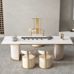 Customized square Stool Leather Upholstered Wood Base Footstool Ottoman Modern Luxury Design Dressing Room Stool