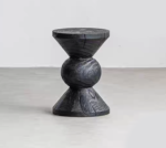 Modern Wabi-Sabi Style Carbonized Solid Wood Creative Light Luxury Low Stool Home Bedroom Side Table Coffee Table