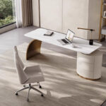Italian Luxury Minimalist Desk for Home Study Modern Design Style Light and Elegant - Image 3