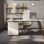 Minimalist Modern Light Luxury Style Door Frame Design Office Desk