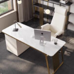 Minimalist Modern Light Luxury Style Door Frame Design Office Desk - Image 2