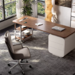 Office Furniture Solid Wood Modern Ceo Office Desk Managers Desk Executive Table Office l Shaped Desk with Drawers - Image 3