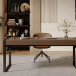 Italian Minimalist Modern Design High-end Saddle-leather Desk for Home Office - Image 2