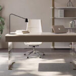 Modern Nordic Style Office Desk with Luxury Light Acrylic Table Legs Unique Design for Writing & Computer Use - Image 3