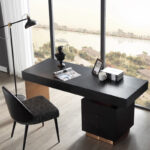 New Design Modern Wooden Office Table and Chair Luxury Home Office Furniture Black Ask Wood Writing Desk - Image 2