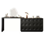 Modern Solid Wood Vanity Dressing Table Chest of Drawers Dresser Apartment Modern Bedroom Black Makeup Table Bedside Cabinet - Image 4