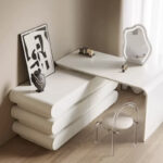 Luxury Dressing Table for Bedroom Vanity Makeup Table and Mirror Dressing Table Cream Style Dresser With Led Light - Image 3