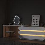 Luxury Dressing Table for Bedroom Vanity Makeup Table and Mirror Dressing Table Cream Style Dresser With Led Light - Image 2