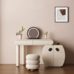 Luxury Nordic Multi-Functional Table for Bedroom Girls' Apartment Small Dressing Makeup Hotel Use Charging Light
