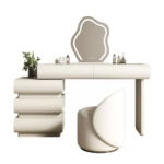 Luxury White Solid Wood Multi-Functional Modern Nordic Bedroom Makeup Table Eco-Friendly Small Apartment Girls Hotel Use Light - Image 4