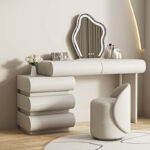 Luxury White Solid Wood Multi-Functional Modern Nordic Bedroom Makeup Table Eco-Friendly Small Apartment Girls Hotel Use Light