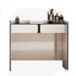 Modern Dressing Table With Mirror Storage Cabinet for Bedroom White Desk Makeup Table Set Luxury Glass Makeup Vanities