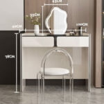 Modern Dressing Table With Mirror Storage Cabinet for Bedroom White Desk Makeup Table Set Luxury Glass Makeup Vanities - Image 3