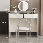 Modern Dressing Table With Mirror Storage Cabinet for Bedroom White Desk Makeup Table Set Luxury Glass Makeup Vanities - Image 2