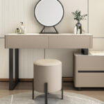 Luxury 3 Drawer White Vanity Dresser Furniture New Fashion Bedroom LED Light Makeup Table With Mirror - Image 3