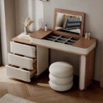 Luxury Solid Wood Dressing Table Smart Lighted Mirror Small Apartment Storage Cabinet Simple Design Integrated Bedroom