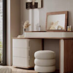 Luxury Solid Wood Dressing Table Smart Lighted Mirror Small Apartment Storage Cabinet Simple Design Integrated Bedroom - Image 2