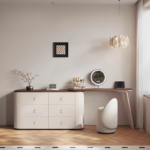 Vanity Smart Modern Simple Multi-functional Princess Dressing Table Side Cabinet Makeup Vanities With Mirror