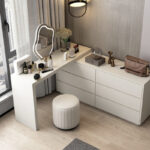 Modern Simple Melamine Home Bedroom Dresser Small Plywood Integrated Makeup Storage Toilet Table - Image 4