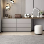 Modern Simple Melamine Home Bedroom Dresser Small Plywood Integrated Makeup Storage Toilet Table - Image 3