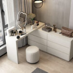 Modern Simple Melamine Home Bedroom Dresser Small Plywood Integrated Makeup Storage Toilet Table