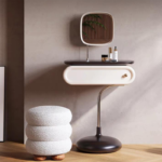 Luxury End Table Small square Side Tea Table Drawer Storage Italy Minimal Night Stands Bedside Table - Image 4