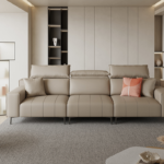 Velvet Modular Sofa Set with Reclining Feature Simple Design Wood Legs for Living Room Furnishing - Image 3