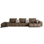 Luxury PU Leather Sofa Bed Set with Wood Legs Customizable Color & Size Modern Fabric Design for Living Room Furniture