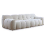 Modern Living Room Apartment Couch 3 4 Seater Sofa Hotel Indoor Furniture Boucle White Fabric Elegant Indoor Simple Design Sofas