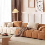 Model Sofa Furniture Imported Pine Frame High Rebound Sponge Abrasive Cloth Cover Living Room Sofa - Image 2