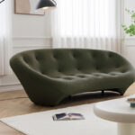 Modern Curved Fabric Foam Sofa Set Ploum Style Armless Cushion Back Designer Lounge for Living Room Apartment Hotel OEM ODM