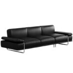 Modern Modular Leather Sectional Sofa Set for Office Lounge Reception Area PU Waiting Couches for Salon Commercial Furniture Use