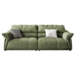 Green Linen Fabric L-Shaped Sofa Set Living Room Sofas for Villa & Home Green Fabric Used