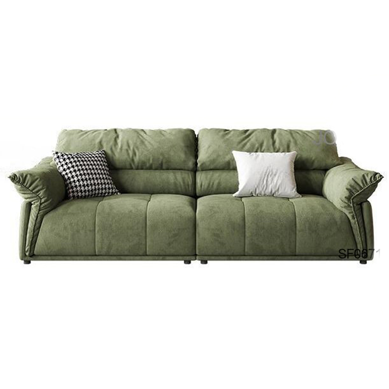 微信图片_2026-03-30_122337_526 Green Linen Fabric L-Shaped Sofa Set Living Room Sofas for Villa & Home Green Fabric Used - Image 1