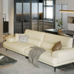 Chesterfield Tufted Genuine Leather Office Sofa Three Seat Reclining Stainless Steel Legs Hotel Use Modern Design - Image 3