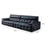 Sofa Modern Living Room Sofa First-class Modern Cowhide Recliner Adjustable Living Room Genuine Leather - Image 4