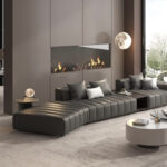 Italian Style Luxury Sectional Sofa Leather Corner Sofa Living Room Hotel l Shape Sofa Set Furniture