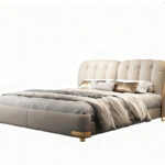 Double Bed Genuine Leather Wooden Simple Piano Key Design for Master Bedroom furniture set bedroom - Image 3