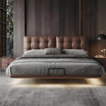 Eco Friendly Modern Bedroom Furniture Bed Wooden Frame Soft Upholstered Backrest for Adult Home Use - Image 2