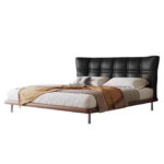 Modern Latest Double Bed Italian Luxury Upholstered Bed Custom Queen Leather Bed Bedroom Furniture Set
