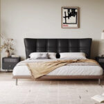 Modern Latest Double Bed Italian Luxury Upholstered Bed Custom Queen Leather Bed Bedroom Furniture Set - Image 2