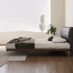 Luxury Modern Master Bedroom Double Bed Featuring Soft Upholstered Headboard and Storage Space - Image 2