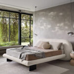 Italian Modern Simple Bedroom king Size Cloth Bed Simple Bedroom Designer Furniture Lamb Wool Fabric Loft Hotel Double Beds - Image 3